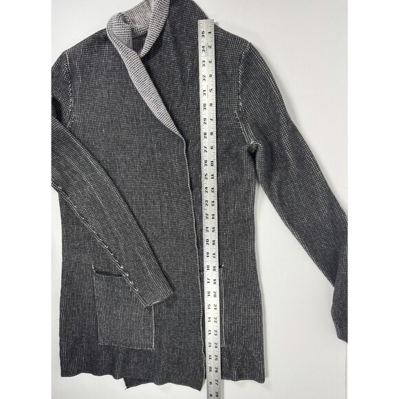 Margaret OLeary Cardigan Womens Medium Gray Textured Knit Open Tunic Sweater - Picture 8 of 10
